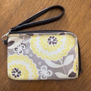 Thirty-One Brown and Yellow Wristlet